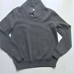 British Khaki Mens Ribbed Dark Gray Cotton Sweater